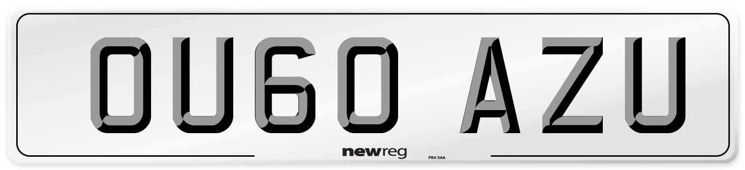 OU60 AZU Number Plate from New Reg